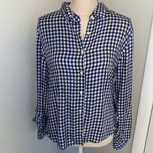 Jachs girlfriend plaid button back blouse